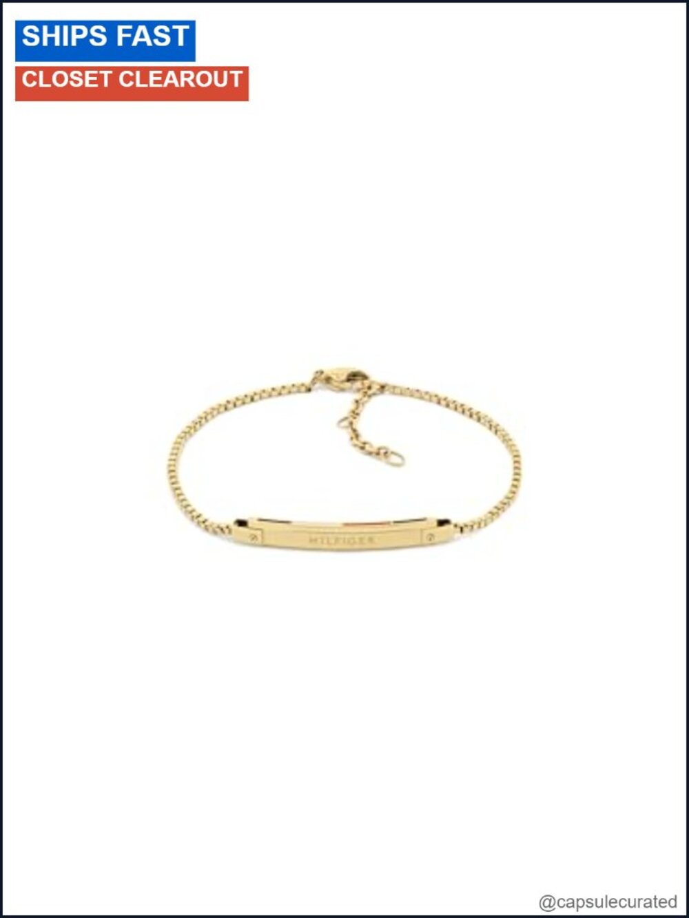 Gold Plated Chain Bracelet Stainless Steel Lobster Clasp Adjustable